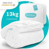 CozySense® Verzwaringsdeken 13kg - 200x200cm - Zwaartedeken met Wasbare Hoes - Weighted Blanket met GLASS-Flow® Drukverdeling - Wit
