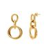 Lucardi Dames Stalen goldplated oorbellen rond dubbel