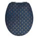 Wirquin 20722720 WC-bril Trendy Line Diplomat Art Deco Blauw, Blauw en Goud | MDF, valrem, roestvrijstalen scharnieren, U-vorm