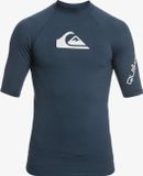 Quiksilver All Time UV Surf T-shirt voor mannen - Korte mouw - UPF50 - Navy Blazer - Blauw - Maat S