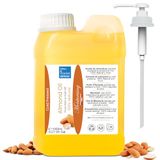 Zoete Bleu & Marine Bretania Zoete amandelolie, koudgeperst, preventie van striae, zwangerschap, huidverzorging, hydraterend, natuurlijke make-up verwijderaar, haarreparatie, 1000 ml