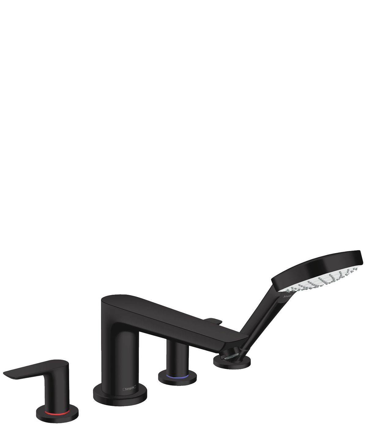 Hansgrohe Talis 4gats badrandkraan Matt Black - Zwart - Douche- en badkraan
