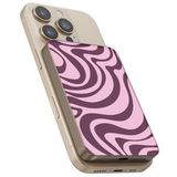 Selencia Vivid Powerbank 5.000 mAh - Draadloze Powerbank - Geschikt voor MagSafe en Qi - Desert Gold / Wavy Swirl Pink Plum