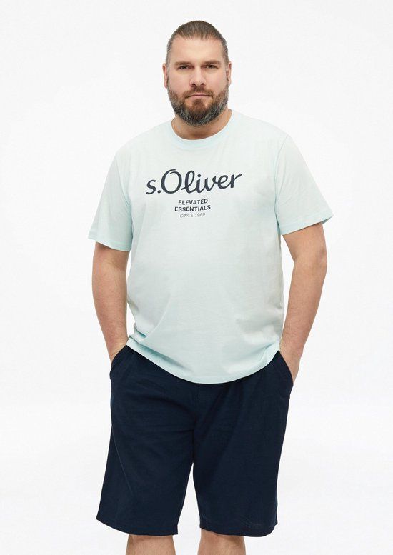 s.Oliver Big Size s.Oliver T-shirt Korte Mouw Ronde Hals Licht Turquoise Katoen 5XL