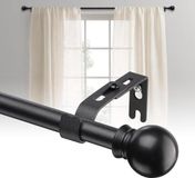 Unbranded Tringles à rideaux 70-210 cm - Extensible - Noir mat - Acier inoxydable