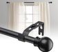 Unbranded Tringles à rideaux 70-210 cm - Extensible - Noir mat - Acier inoxydable