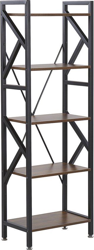 Beliani DALE Boekenkast - Donkere houtkleur - Industrieel - 150 cm