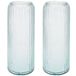Excellent Houseware Cilindervazen glas - 2x stuks - blauw - 15 x 37 cm