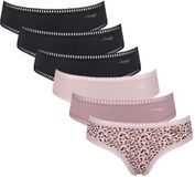 Sloggi GO Crush Hipster C6P Set van 6 Zwart/Roze Panterprint Vrouwen Katoen/Elastaan L
