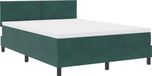 vidaXL Boxspringbed met Matras en LED Verlichting Donkergroen Fluweel 140 x 190 cm