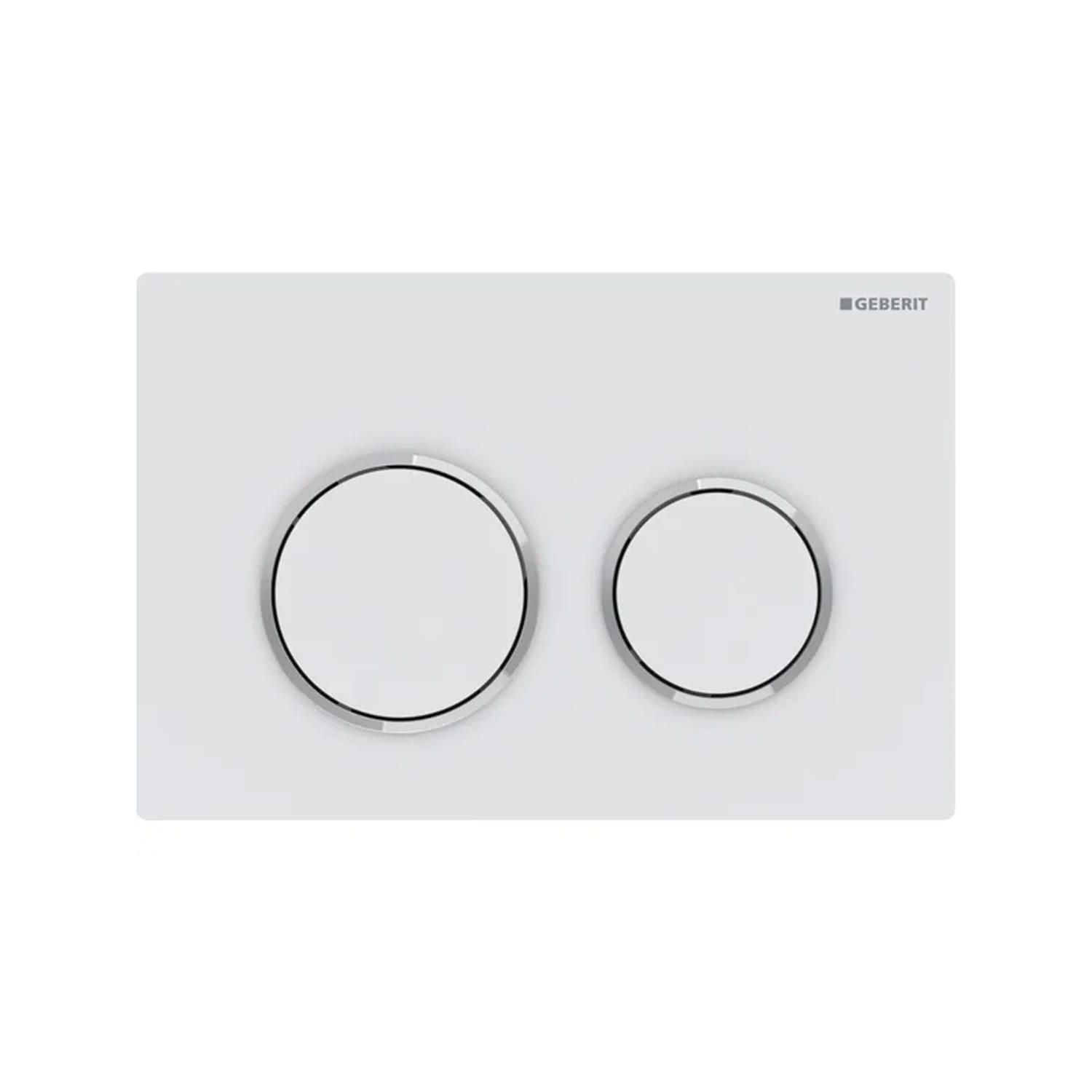 Geberit Omega 20 - Drukplaat - 2-toets - Glansverchroomde ringen - Mat wit