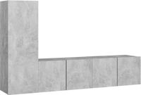 vidaXL 3-delige Tv-meubelset Bewerkt Hout Betongrijs