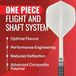 Dart Flights Système avec Ailes Courtes, Blanc
