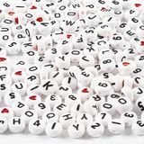 Creativ Company CC Letter Beads, size 7 mm, hole size 1,2 mm, ca. 1500 pc, white, 200 g/ 1 pack