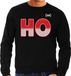 Bellatio Decorations Foute Kersttrui - sweater - HO HO HO - zwart - voor heren - kerstkleding / kerst outfit M