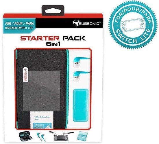 Subsonic 6-in-1 Accessoire Set voor Nintendo Switch Lite – Beschermhoes, Screenprotector, Oordopjes & Gamehouder
