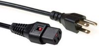 ACT Netsnoer USA male - C13 IEC Lock zwart 2 m, PC1063 AK5063