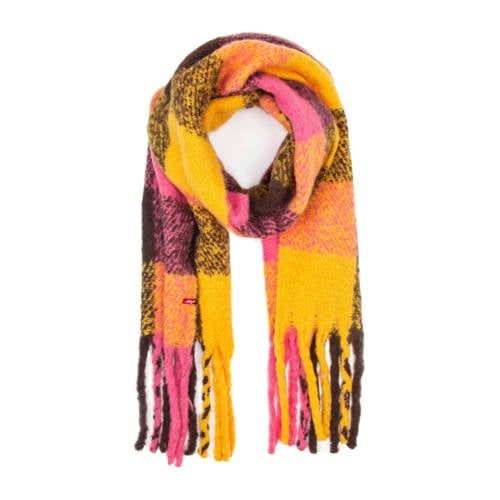 Levi's geruite sjaal roze/geel/oranje