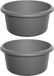 Whitefurze kleine Afwasteil/afwasbak - 2x - 4 liter - grijs - 27 x 27 x 13 cm - rond - kunststof