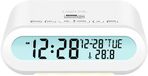 LogiLink SC0121W Wekkerradio FM USB Voelbare toetsen, Wekfunctie Wit