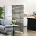 Paravent pliable en bois à 3 panneaux pour salon ou chambre, 135 x 180 cm, gris