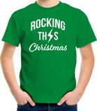 Shoppartners Bv T-shirt de Noël - vert - pour enfants - KRocking this Christmas - Vêtement de Noël / Tenue de Noël - manches courtes 140/152