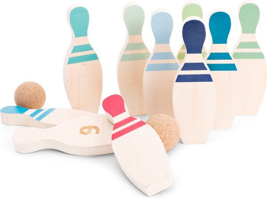 BS Toys Bowling Kegelspel - Actiespel - Kinder Speelgoed 3 Jaar - 2 tot 4 Spelers - 10 Kegels - Cadeau kind