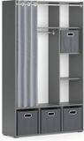 Vicco Luigi Armoire de rangement – 38 x 178.1 cm Avec boîtes pliantes (gris)