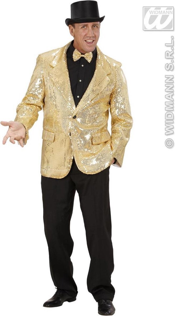 Widmann Glitter & Glamour Kostuum | Pailletten Jas Goud Man | XL | Carnaval kostuum | Verkleedkleding