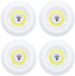 Home Deco Factory Kastlampen rond - set 4x - dimmer - LED lampen - wit - D9 cm - zelfklevend