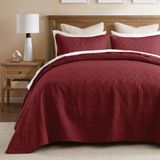 Madison Park Quebec King Size Quilt Bedding Set - Ivory, Damask