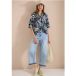 Blouse à manches courtes, col fendu et imprimé