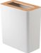 Shenzhen Haorui Industrial Technology Co., Ltd. Poubelle 10L, rectangulaire, blanc, acier/bois, design minimaliste, 28 x 15 x 30 cm (LxlxH)