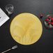 Merkloos 4pcs Ginkgo Biloba Decorative Placemats Rond Placemat PU Leer Blad Placemats