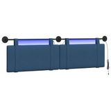 vidaXL - Hangend hoofdbord - Blauw - Stof