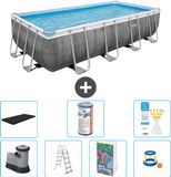Bestway Rechthoekig Power Steel Zwembad - Rattanprint - 549 x 274 x 122 cm
