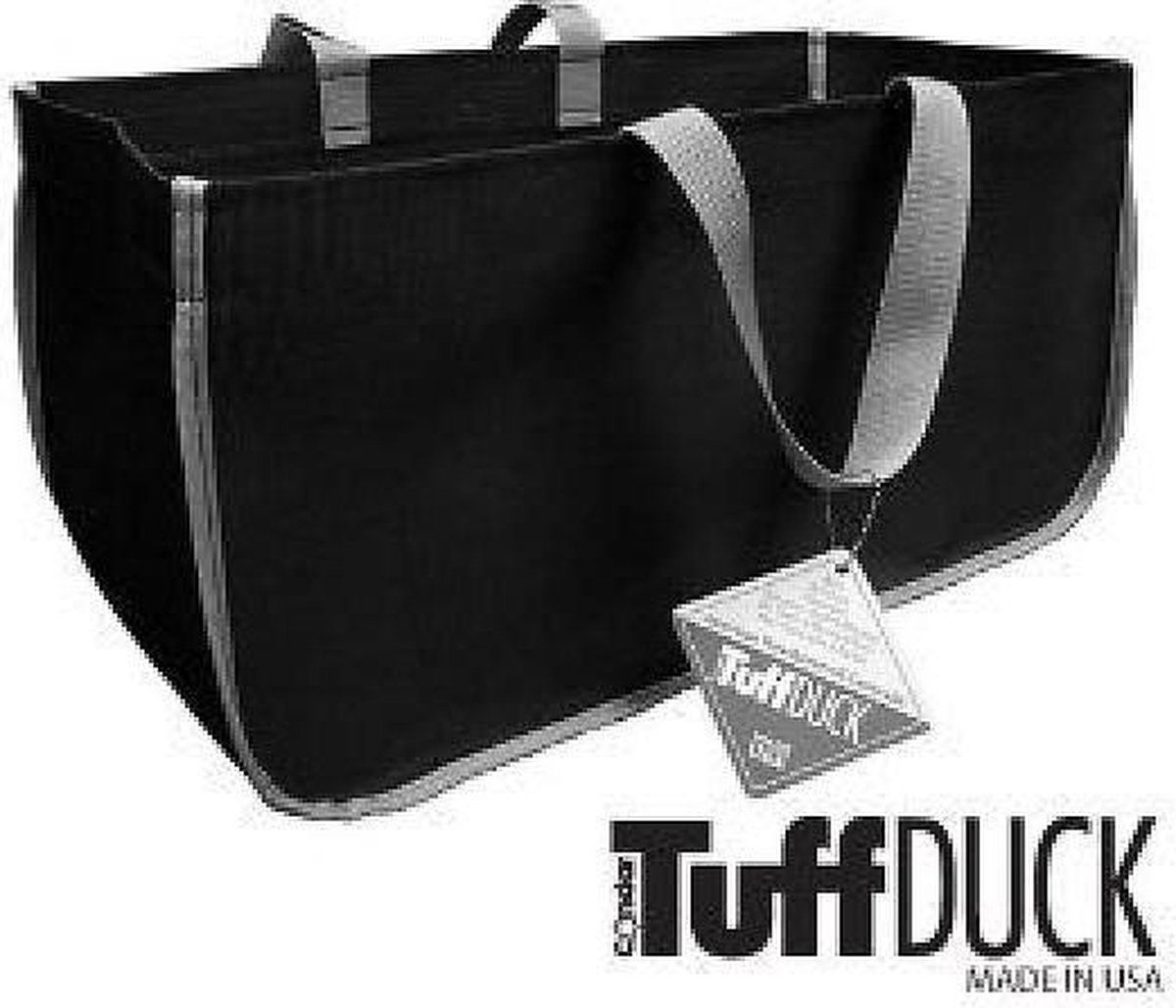 VuurZon by TuffDuck 13 Houttas L Zwart met grijze bies - canvas - zwart - grijs H28/B60/D28cm