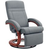 HOMCOM Relaxfauteuil met ligfunctie met hoge rugleuning grijs