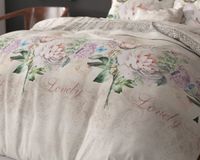 Sleeptime Lovely Flower Dekbedovertrek - Lits-jumeaux - 240 x 200/220 cm - Beige