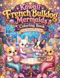 Kawaii French Bulldog Mermaids Coloring Book