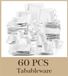 StarTech Porseleinen serviesset - Tafelservies AMPARO-60 - 60-delig - Voor 12 personen - Wit