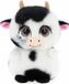 Keel Toys Peluche petite vache - tissu peluche doux - peluches de qualité supérieure - blanc/noir - 14 cm - peluches de ferme