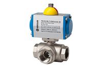 RIEGLER 103555-350.710 messing kogelkraan, pneumat. regelaandrijving, L-boring, Rp 1/2, L=133, 1st