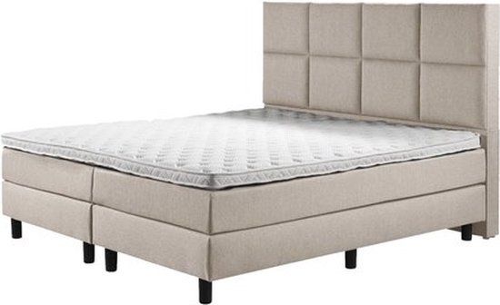 Soft bedden Boxspring Luxe - 200x210 cm - Beige - Compleet met topmatras