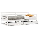 VidaXL Slaapbank met lades 90x190 cm massief grenenhout wit