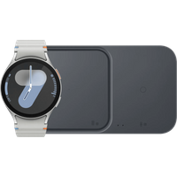 Samsung Galaxy Watch 7 4G Zilver 44mm + Duo Draadloze Oplader