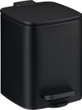 Relaxdays badkamer prullenbak - 6 liter - softclose - metaal - pedaalemmer - zwart