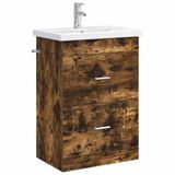 vidaXL Badkamermeubel Set Gerookt eiken 61 x 40 x 84,5 cm Bewerkt hout
