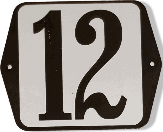 Huisnummer standaard nummer 12 - Hout - Wit - 75 cm - 1 jaar garantie