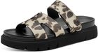 Tamaris Dames Muiltjes Sleehak Wit Synthetisch Panterprint Maat 41